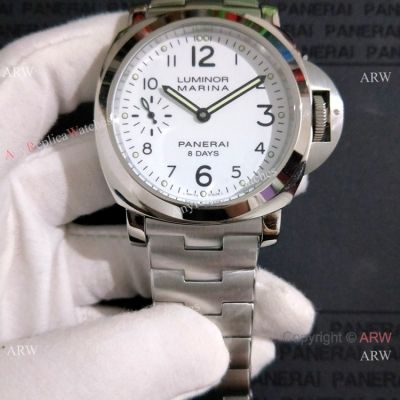 AAA Quality Panerai Luminor Marina 44mm Watch Stainless Steel White Face-Best Replica Panerai Watches